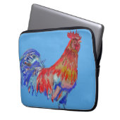 Rood en blauw Waterverf laptop Hoesje Laptop Sleeve (Voorkant Links)