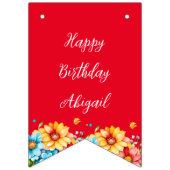 Rood en Blauw Whimsical Verjaardagstaart Leeftijd  Vlaggetjes (Tweede vlag)