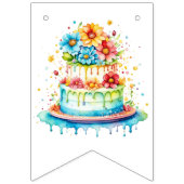 Rood en Blauw Whimsical Verjaardagstaart Leeftijd  Vlaggetjes (Eerste vlag)