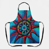 Rood en blauw wiel schort (Voorkant)