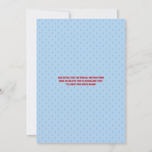 Rood en blauw winkelwagentje Mitzvah Kaart (Achterkant)