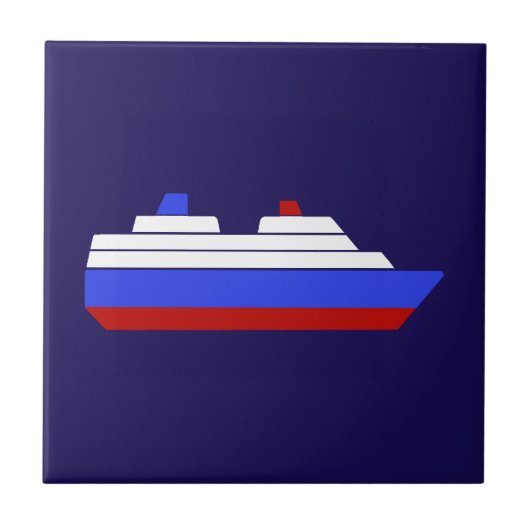 Rood en blauw zee tegeltje (Voorkant)