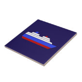 Rood en blauw zee tegeltje (Zijkant)