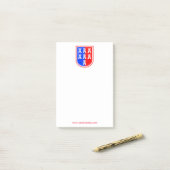Rood en Blauw, zijn Saksisch Post-it® Notes (Op bureau)