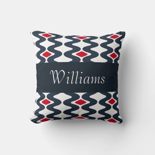 Rood en blauw zwijn kussen (Voorkant)