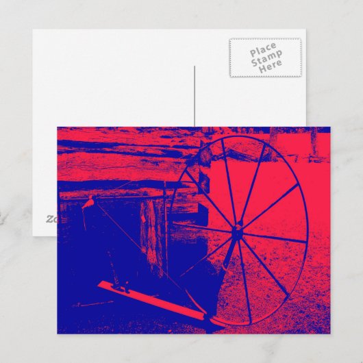 Rood- en blauw zwoel briefkaart (Voorkant / Achterkant)