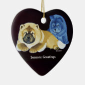 Rood- en blauwe-chow-papegaai keramisch ornament (Rechts)