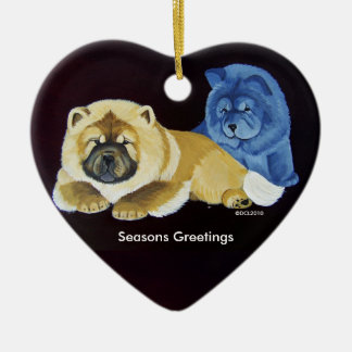 Rood- en blauwe-chow-papegaai keramisch ornament