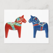 Rood- en blauwe Dala Horse Briefkaart (Voorkant)