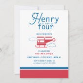 Rood- en blauwe helikopter op zaterdag kaart (Voorkant)