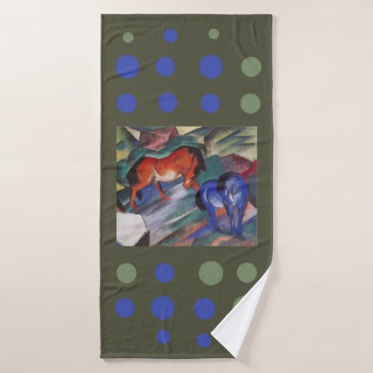 Rood- en blauwe paarden badhanddoek (Badhanddoek)