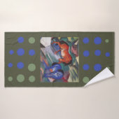 Rood- en blauwe paarden badhanddoek (Badhanddoek)