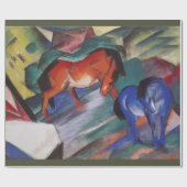 Rood- en blauwe paarden cadeaupapier (Vlak)