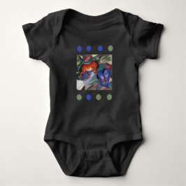 Rood- en blauwe paarden romper