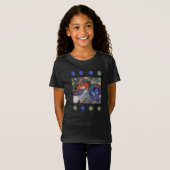 Rood- en blauwe paarden T-Shirt (Voorkant volledig)