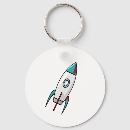 Rood- en blauwe raketten sleutelhanger (Voorkant)