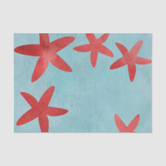 Rood en blauwe Starfish Tissuepapier