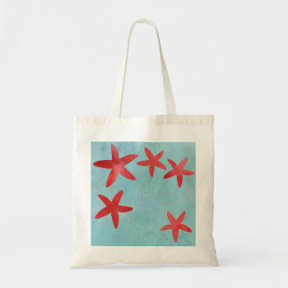 Rood en blauwe Starfish Tote Bag