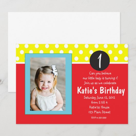 Rood- en blauwe Stippen Kaart (Voorkant / Achterkant)