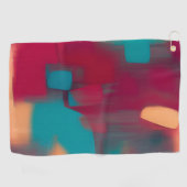 Rood en blauwgroen abstract mengsel golfhanddoek (Horizontaal)