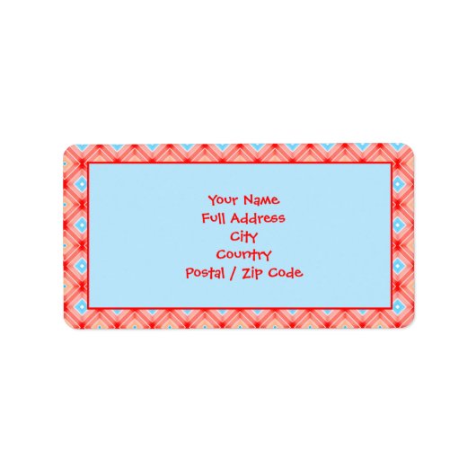 Rood en Blauwgroen blauw gelabeld retouradres Etiket (Voorkant)