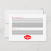 Rood- en Blauwgroen keuken-bridal-receptie-Kaart (Achterkant)