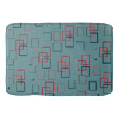Rood en Blauwgroen kwadraat Delight Badmat (Voorkant)