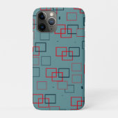Rood en Blauwgroen kwadraat Delight Case-Mate iPhone Case (Achterkant)