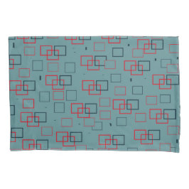 Rood en Blauwgroen kwadraat Delight Kussensloop