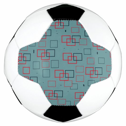 Rood en Blauwgroen kwadraat Delight Voetbal (Voorkant)