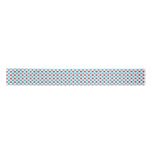 Rood en Blauwgroen Polka Dot 3 inch lint (Voorkant)