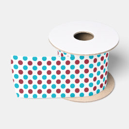 Rood en Blauwgroen Polka Dot 3 inch lint