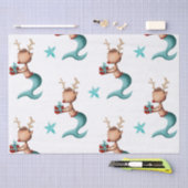 Rood en Blauwgroen rendier met sterren Tissuepapier (Craft)