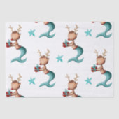 Rood en Blauwgroen rendier met sterren Tissuepapier (Voorkant)
