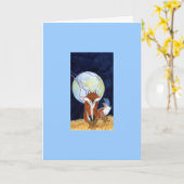 Rood-en-blauwvogel Kaart (Gele Bloem)