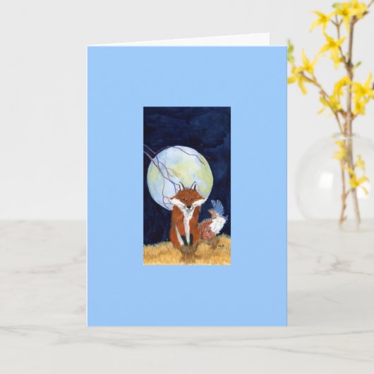 Rood-en-blauwvogel Kaart (Gele Bloem)