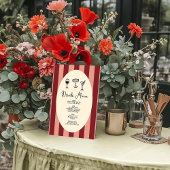Rood en Blush gestreepte "Drankkaart" Trouw Poster