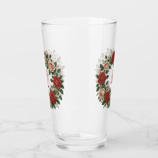 Rood en Blush Roos Krans Glas (Links)