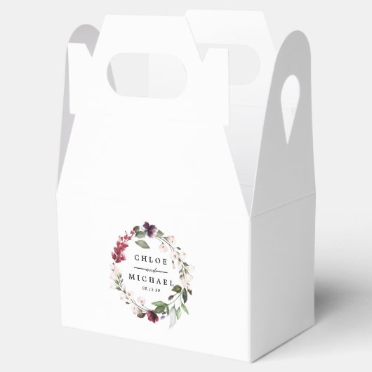 Rood en Blush Roze Bloemkrans Bedankdoosjes (Geopend)