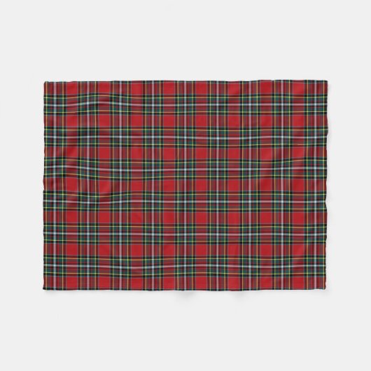 Rood en Bos Groen Gillespie Clan Tartan Fleece Deken (Voorkant (Horizontaal))