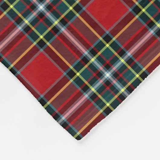 Rood en Bos Groen Gillespie Clan Tartan Fleece Deken (Hoek)