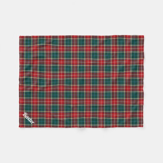 Rood en Bos Groen Plaid Clan Baxter Tartan Fleece Deken (Voorkant (Horizontaal))