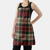 Rood en bosgroene flanel plaid schort (Insitu)