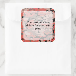 Rood en bruin camouflage, Camouflage, Militair, Le Vierkante Sticker
