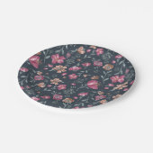 rood en bruin Herfst bloemenpatroon Papieren Bordje (Gekanteld)