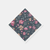  rood en bruin Herfst bloemenpatroon Servet (Hoek)