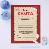 Rood en Bruin Leuke Kerstman Brief. Flyer (Enkel)