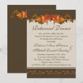 Rood en bruin Nachtelijk blad Rehearsal Dinner Kaart (Voorkant / Achterkant)