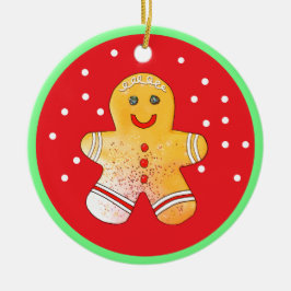 Rood en bruin peperkoek Boy Ornament