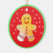 Rood en bruin peperkoek Boy Ornament (Links)